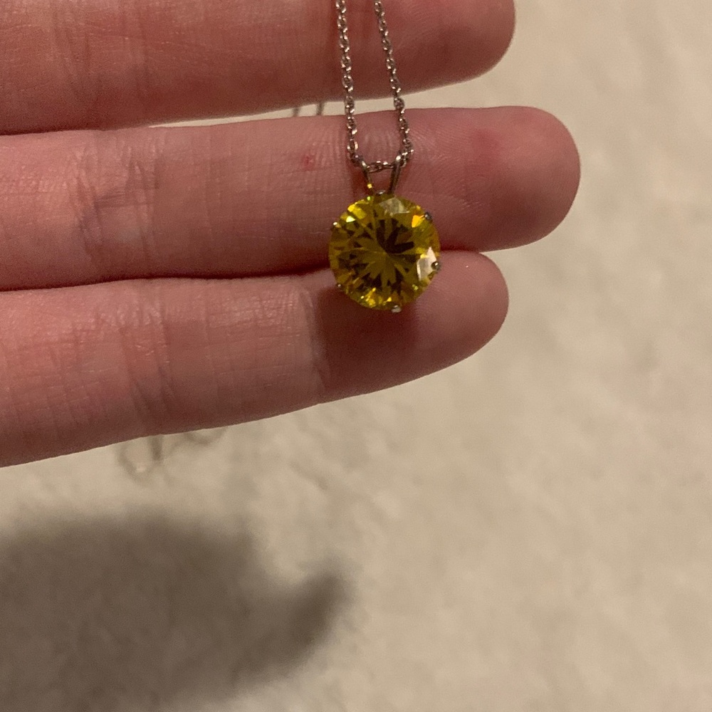 925 Yellow Pendant Necklace